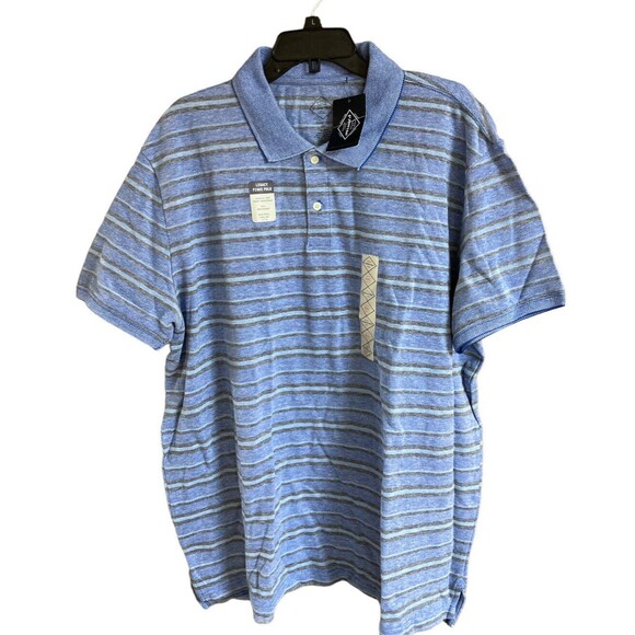 St. John's Bay Other - St Johns Bay Men's 2XL Heavy Polo Shirt XXL Turkish Sea bar Stripe Adult NEW